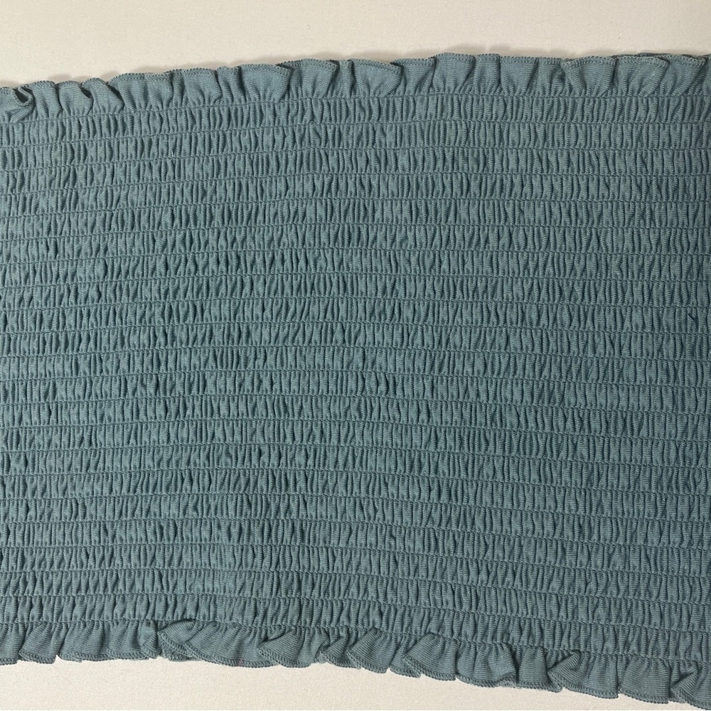 Zenana Plus Size 3X Ruffle Smocked Tube Top Blue Grey Green NWT